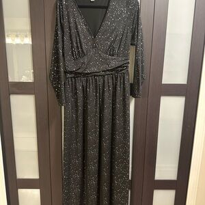 SHEIN Elegant Black Long Sleeve Dress